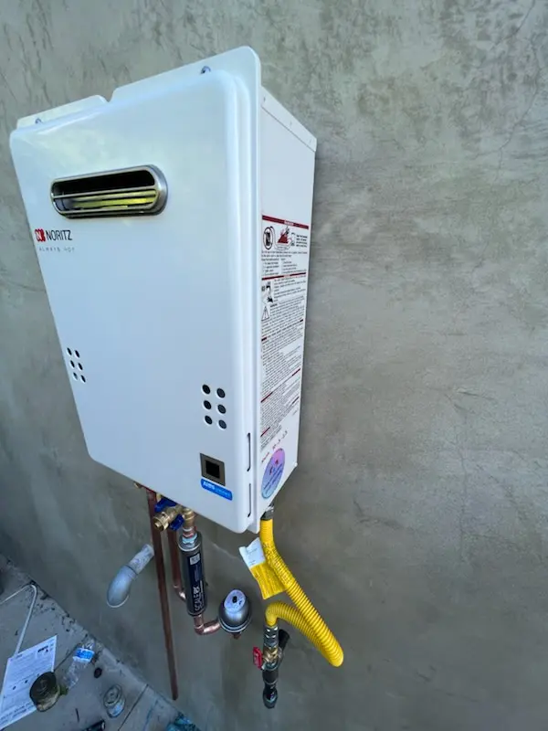 Tankless water heater installation for Minnick homes